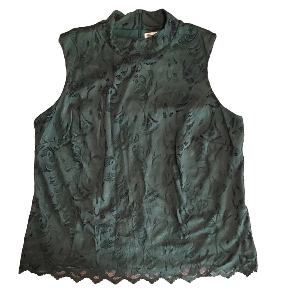 Dress Barn Green lace sleeveless top 2x